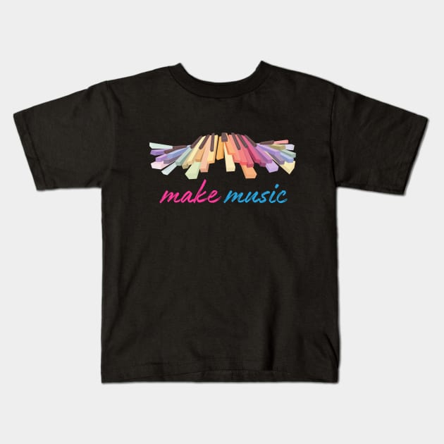 Make Music Kids T-Shirt by PARABDI